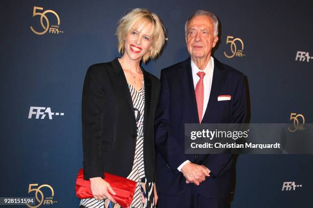 Katja Eichinger and Bernd Neumann attend the 50th anniversary celebration of FFA at Pierre Boulez Saal on March 6, 2018 in Berlin, Germany.