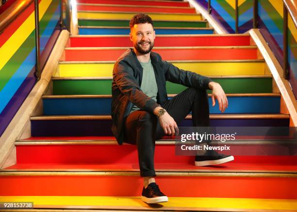 Singer Calum Scott poses during a photo shoot in Sydney, New South Wales. Calum will be walking in Mardi Gras.