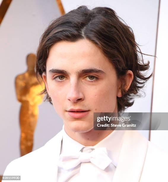 Timothee Chalamet arrives at the 90th Annual Academy Awards at Hollywood & Highland Center on March 4, 2018 in Hollywood, California.