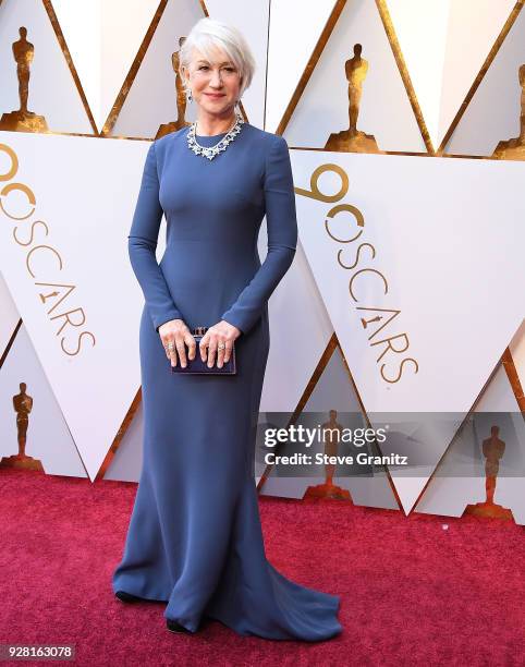 Helen Mirren arrives at the 90th Annual Academy Awards at Hollywood & Highland Center on March 4, 2018 in Hollywood, California.