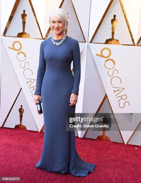 Helen Mirren arrives at the 90th Annual Academy Awards at Hollywood & Highland Center on March 4, 2018 in Hollywood, California.