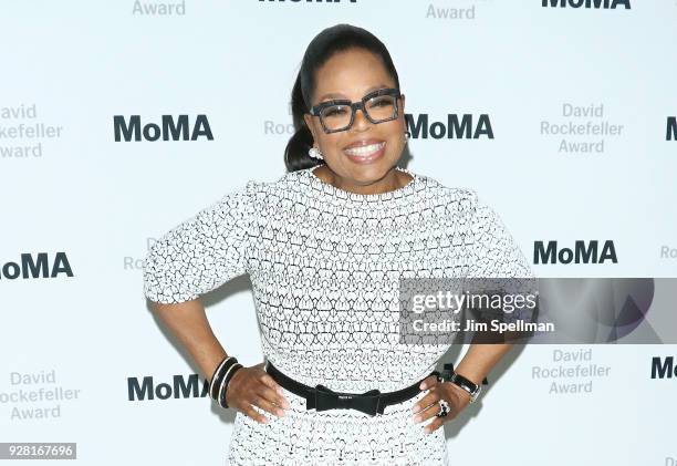 Oprah Winfrey attends the 2018 MoMA David Rockefeller Award Luncheon Honoring Oprah at The Ziegfeld Ballroom on March 6, 2018 in New York City.