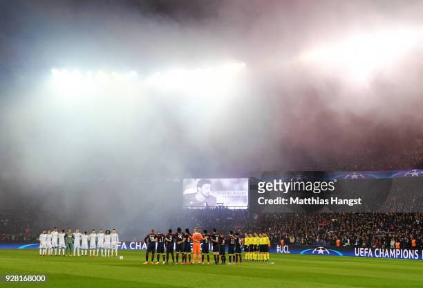 Players, fans and officials remember Italy international Davide Astori who passed away earlier in the week prior to the UEFA Champions League Round...