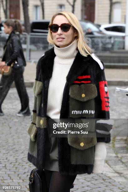 Alexandra Golovanoff attends the Miu Miu show as part of the Paris Fashion Week Womenswear Fall/Winter 2018/2019 on March 6, 2018 in Paris, France.