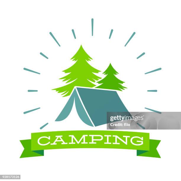 camping - girl scout camp stock illustrations