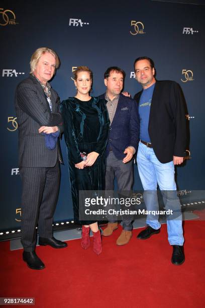 Detlev Buck, Anika Decker, Jan Josef Liefers and Marc Rothemund attend the 50th anniversary celebration of FFA at Pierre Boulez Saal on March 6, 2018...