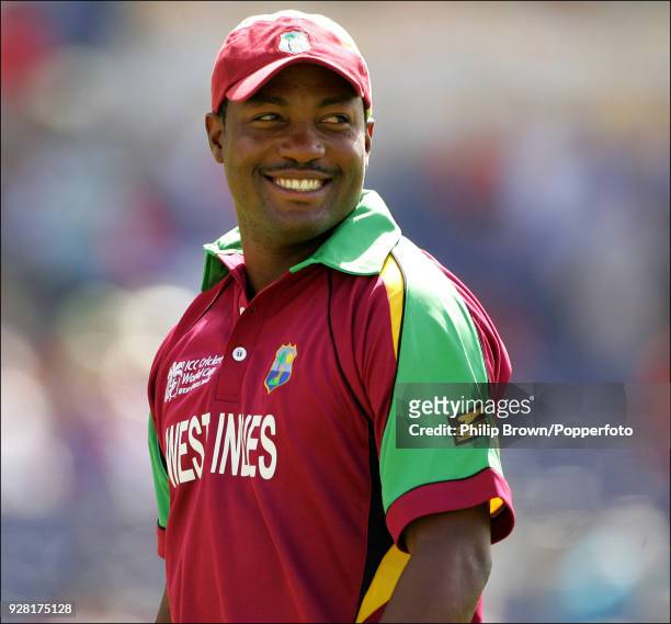 West Indies captain Brian Lara in the field during the ICC World Cup Super Eight match between West Indies and England at Kensington Oval,...