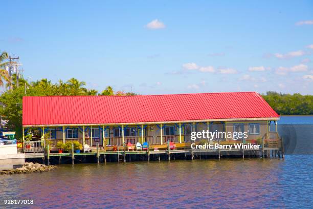 red roof motel water - matlacha stock pictures, royalty-free photos & images