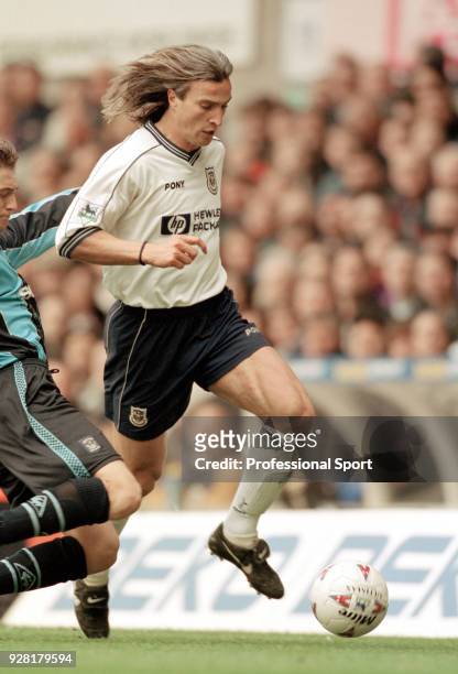 David Ginola of Tottenham Hotspur in action during the FA Carling Premiership match between Tottenham Hotspur and Coventry City at White Hart Lane on...