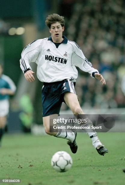 Darren Anderton of Tottenham Hotspur in action during the FA Carling Premiership match between Manchester City and Tottenham Hotspur at Maine Road on...