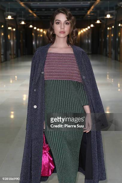 Adelaide Kane attends the Anais Jourden show as part of the Paris Fashion Week Womenswear Fall/Winter 2018/2019 on March 6, 2018 in Paris, France.