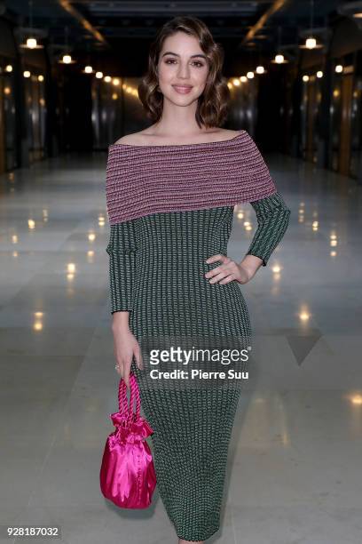 Adelaide Kane attends the Anais Jourden show as part of the Paris Fashion Week Womenswear Fall/Winter 2018/2019 on March 6, 2018 in Paris, France.