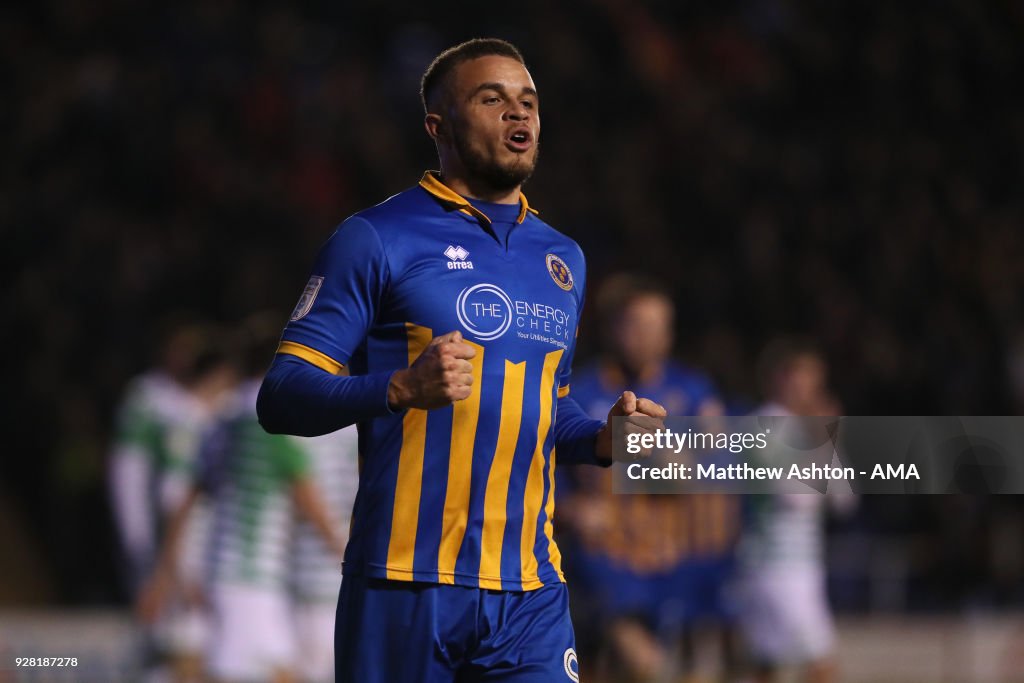 Shrewsbury Town v Yeovil Town: Checkatrade Trophy