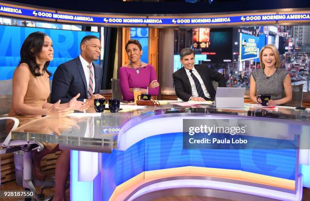 Chelsea Clinton, Luke Bryan , Ava Duvernay , and Val Chmerkovskiy are the guests on "Good Morning America" , Tuesday, March 6, 2018 airing on the...