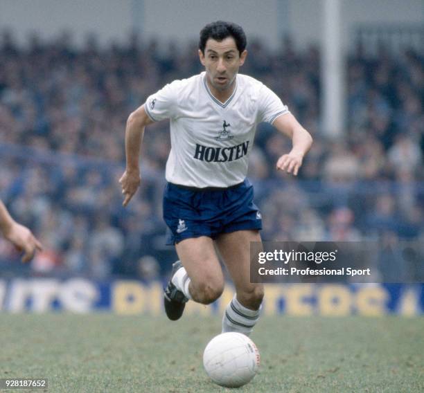 Ossie Ardiles of Tottenham Hotspur in action at White Hart Lane in London, circa 1983.