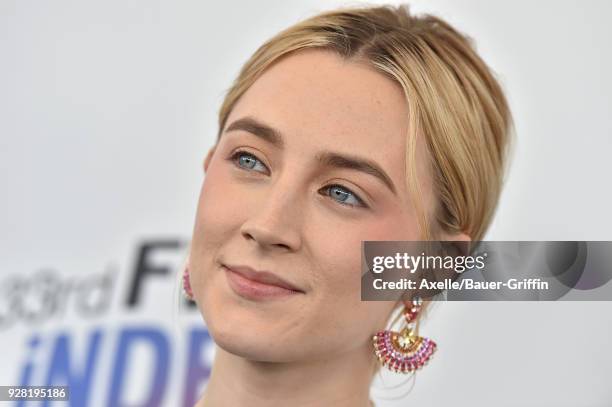 Actress Saoirse Ronan attends the 2018 Film Independent Spirit Awards on March 3, 2018 in Santa Monica, California.