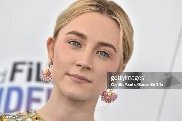 Actress Saoirse Ronan attends the 2018 Film Independent Spirit Awards on March 3, 2018 in Santa Monica, California.