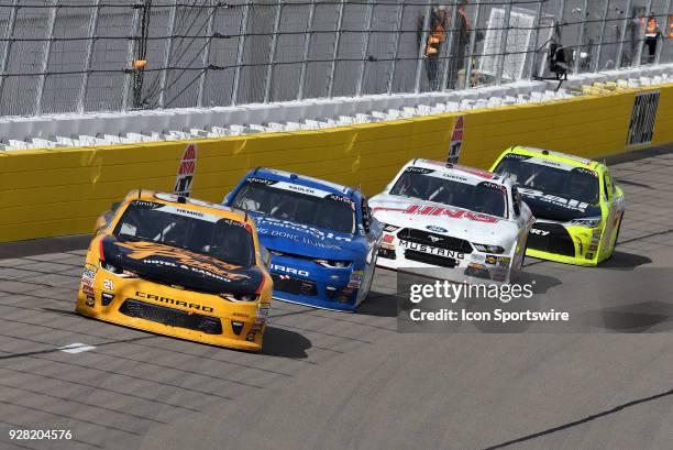 Daniel Hemric Richard Childress Racing Chevrolet Camaro ZL1 leads Elliott Sadler JR Motorsports Chevrolet Camaro ZL1, Cole Custer Stewart-Haas Racing...