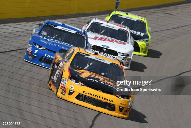 Daniel Hemric Richard Childress Racing Chevrolet Camaro ZL1 leads Elliott Sadler JR Motorsports Chevrolet Camaro ZL1, Cole Custer Stewart-Haas Racing...