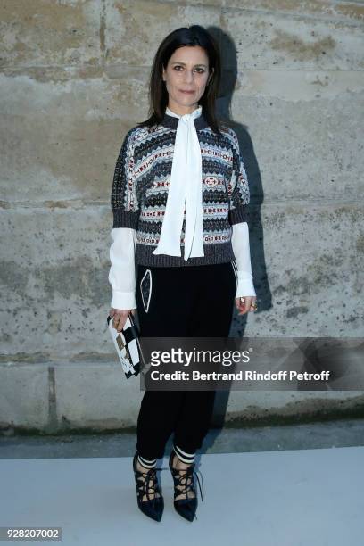 Actress Marina Fois attends the Louis Vuitton show as part of the Paris Fashion Week Womenswear Fall/Winter 2018/2019 on March 6, 2018 in Paris,...