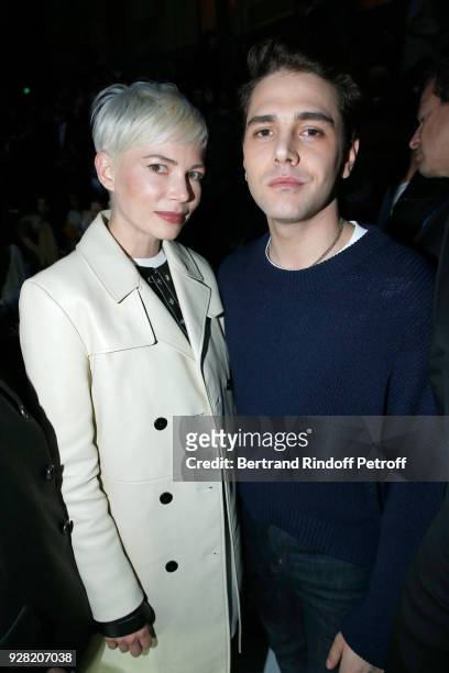 Michelle Williams and Xavier Dolan attend the Louis Vuitton show as part of the Paris Fashion Week Womenswear Fall/Winter 2018/2019 on March 6, 2018...