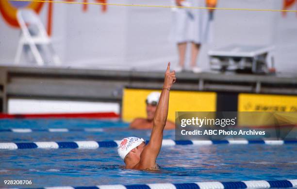 Los Angeles, CA Alex Baumann, Men's Swimming 400 metre individual medley competition, McDonald's Olympic Swim Stadium, at the 1984 Summer Olympics,...