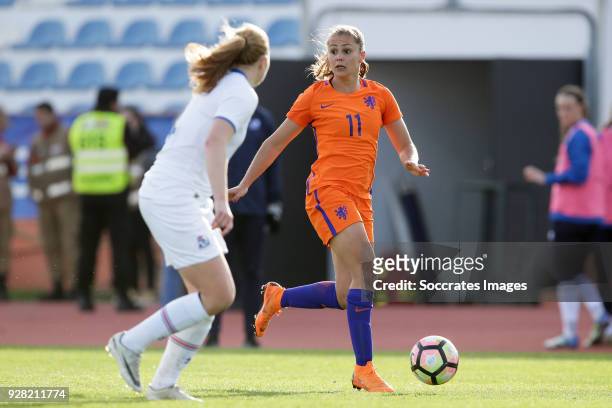 Lieke Martens of Holland Women during the Algarve Cup Women match between Iceland v Holland at the Estádio Municipal de Albufeira on March 5, 2018 in...