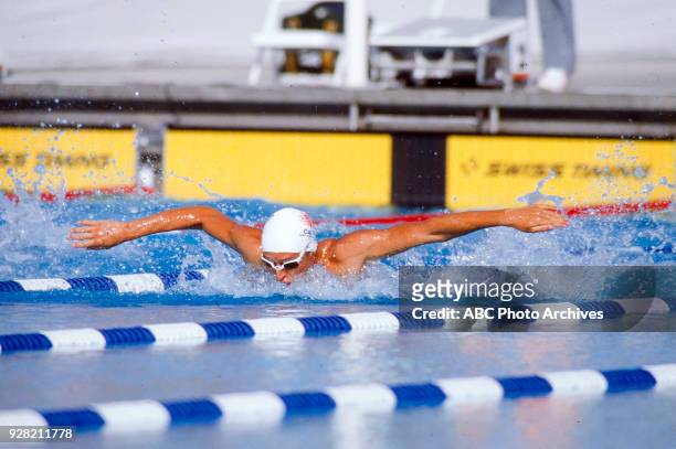 Los Angeles, CA Alex Baumann, Men's Swimming 400 metre individual medley competition, McDonald's Olympic Swim Stadium, at the 1984 Summer Olympics,...