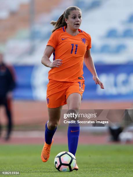 Lieke Martens of Holland Women during the Algarve Cup Women match between Iceland v Holland at the Estádio Municipal de Albufeira on March 5, 2018 in...