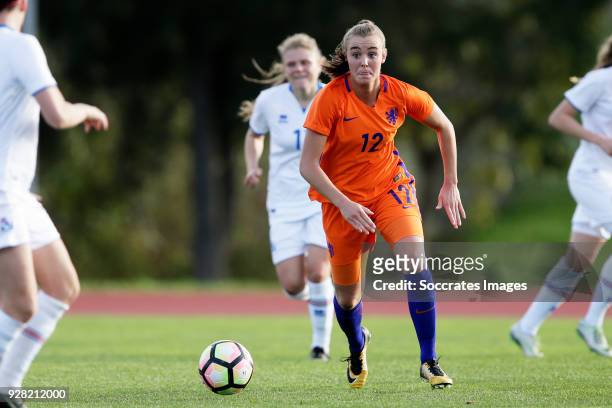 Jill Roord of Holland Women during the Algarve Cup Women match between Iceland v Holland at the Estádio Municipal de Albufeira on March 5, 2018 in...