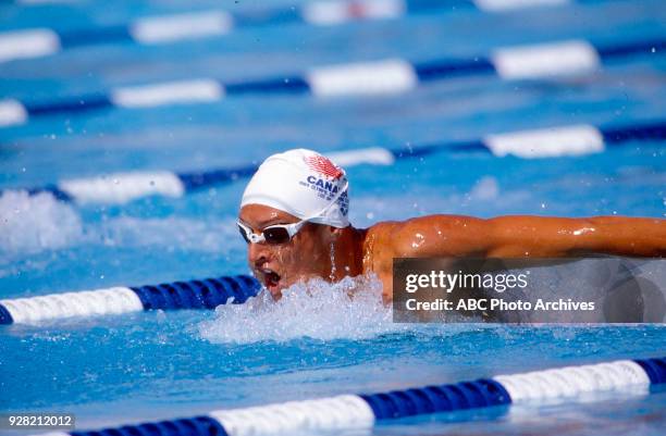 Los Angeles, CA Alex Baumann, Men's Swimming individual medley competition, McDonald's Olympic Swim Stadium, at the 1984 Summer Olympics, August 1,...