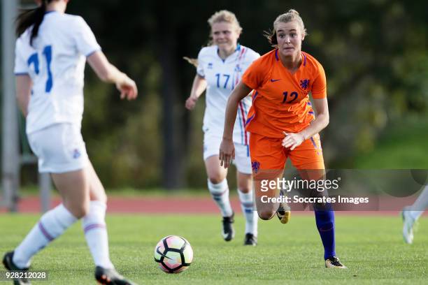 Jill Roord of Holland Women during the Algarve Cup Women match between Iceland v Holland at the Estádio Municipal de Albufeira on March 5, 2018 in...