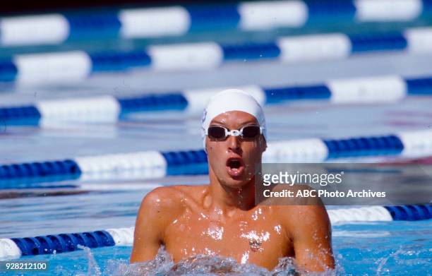 Los Angeles, CA Alex Baumann, Men's Swimming individual medley competition, McDonald's Olympic Swim Stadium, at the 1984 Summer Olympics, August 1,...
