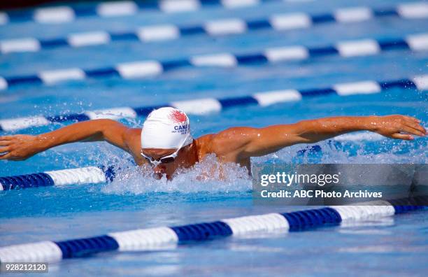 Los Angeles, CA Alex Baumann, Men's Swimming individual medley competition, McDonald's Olympic Swim Stadium, at the 1984 Summer Olympics, August 1,...