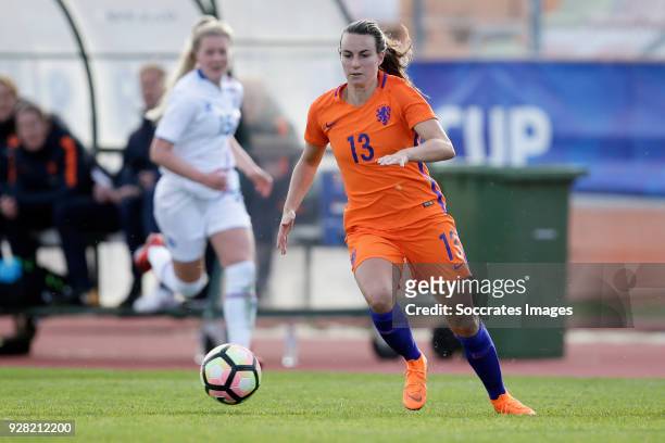 Renate Jansen of Holland Women during the Algarve Cup Women match between Iceland v Holland at the Estádio Municipal de Albufeira on March 5, 2018 in...