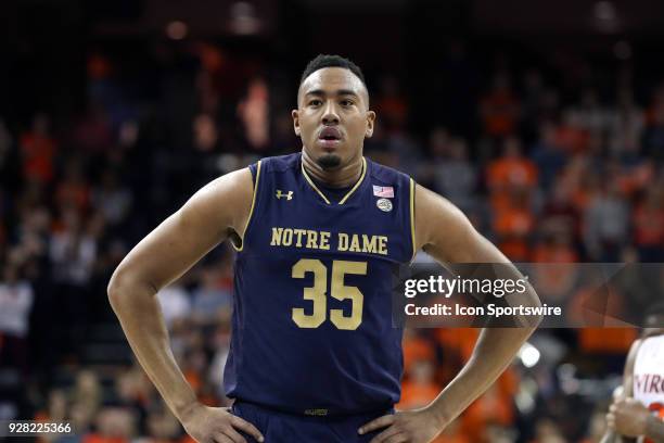 Notre Dame's Bonzie Colson. The University of Virginia Cavaliers hosted the University of Notre Dame Fighting Irish on March 3, 2018 at John Paul...