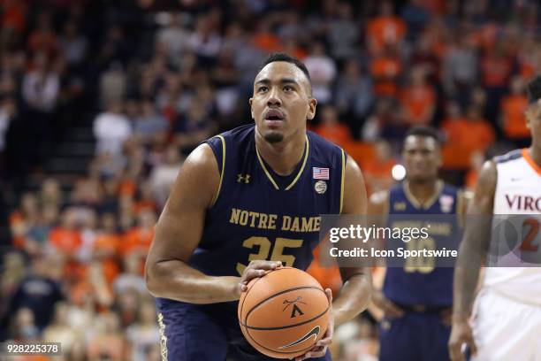 Notre Dame's Bonzie Colson. The University of Virginia Cavaliers hosted the University of Notre Dame Fighting Irish on March 3, 2018 at John Paul...