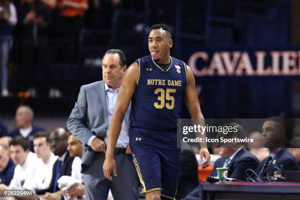 Notre Dame's Bonzie Colson. The University of Virginia Cavaliers hosted the University of Notre Dame Fighting Irish on March 3, 2018 at John Paul...