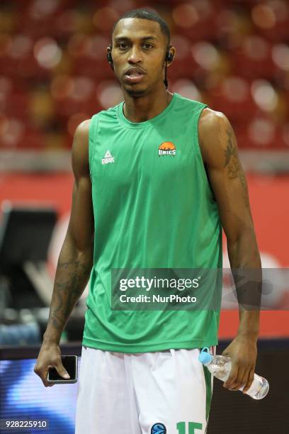 Jamar Smith of Unics Kazan during the EuroCup Quarterfinal Round 1 match between FC Bayern Munich and Unics Kazan at Audi Dome on March 6th, 2018 in...