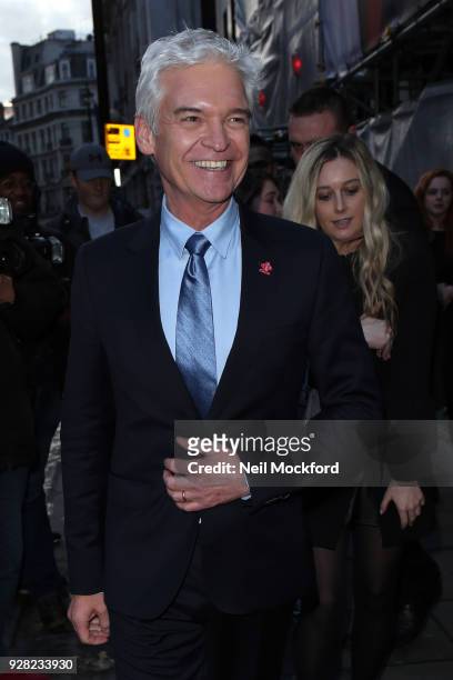Phillip Schofield seen outside 'The Prince's Trust' and TKMaxx with Homesense Awards at London Palladium on March 6, 2018 in London, England.