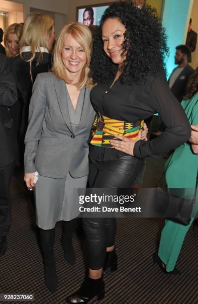Esther McVey MP and Kanya King attend the launch of InterTalent Rights Group at BAFTA on March 6, 2018 in London, England.