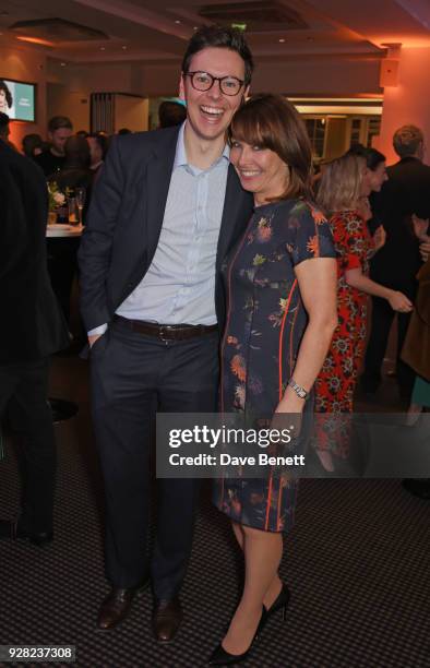 Alexander Kutner and Kay Burley attend the launch of InterTalent Rights Group at BAFTA on March 6, 2018 in London, England.