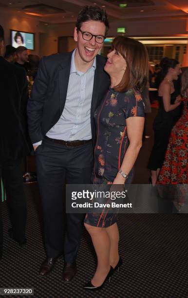 Alexander Kutner and Kay Burley attend the launch of InterTalent Rights Group at BAFTA on March 6, 2018 in London, England.