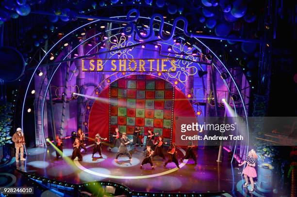 Lip Sync Battle Shorties Crew perform onstage at the Nickelodeon Upfront 2018 at Palace Theatre on March 6, 2018 in New York City.