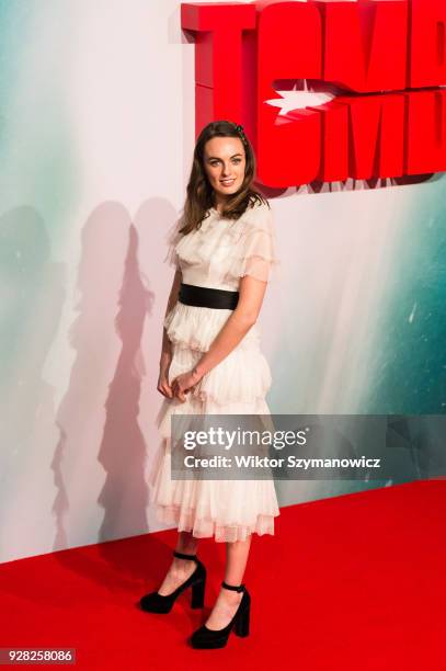 Violet Manners arrives for the European film premiere of 'Tomb Raider' at Vue West End cinema in London's Leicester Square. March 6, 2018 in London,...