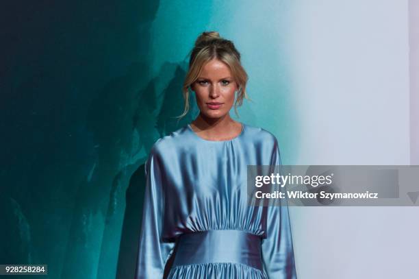 Caroline Weinberg arrives for the European film premiere of 'Tomb Raider' at Vue West End cinema in London's Leicester Square. March 6, 2018 in...