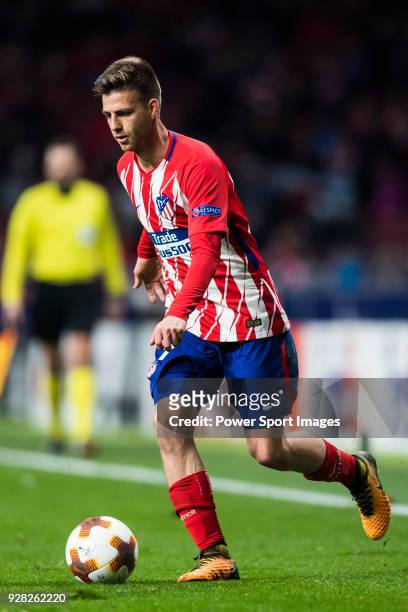 Sergio Gonzalez Testan of Atletico de Madrid in action during the UEFA Europa League 2017-18 Round of 32 match between Atletico de Madrid and FC...