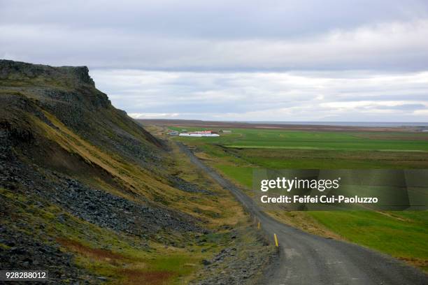 dirt road at skagi, north iceland - skagafjordur stock pictures, royalty-free photos & images