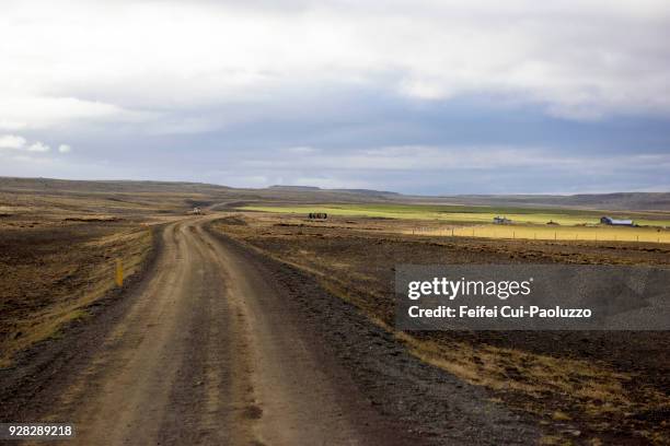 dirt road at skagi, north iceland - skagafjordur stock pictures, royalty-free photos & images