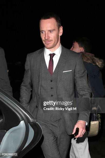 Michael Fassbender seen at Tomb Raider - premiere dinner & afterparty at Home House on March 6, 2018 in London, England.